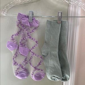 Purple and Green Socks Set